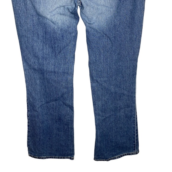 Vintage American Eagle Blue Denim Flare Hipster Y2K 5 Pocket Jeans 12 Long - Picture 6 of 9